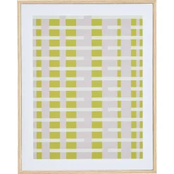 Canvas Schilderij Grafisch Stripes Lime/Lila 40x50 cm^ Wanddecoratie