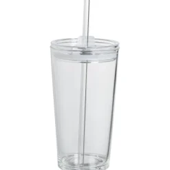 Drinkbeker Met Rietje Holo - 650 ml^ Glazen