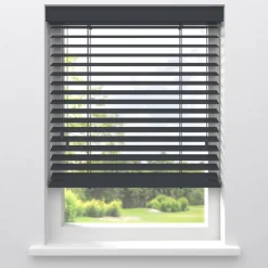 Fenstr Houten Jaloezie Theun Antraciet 65mm^ Jaloezieën|Houten Jaloezieën