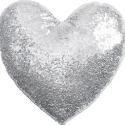 Kussen Hart Zilver 35x35 cm^ Sierkussens