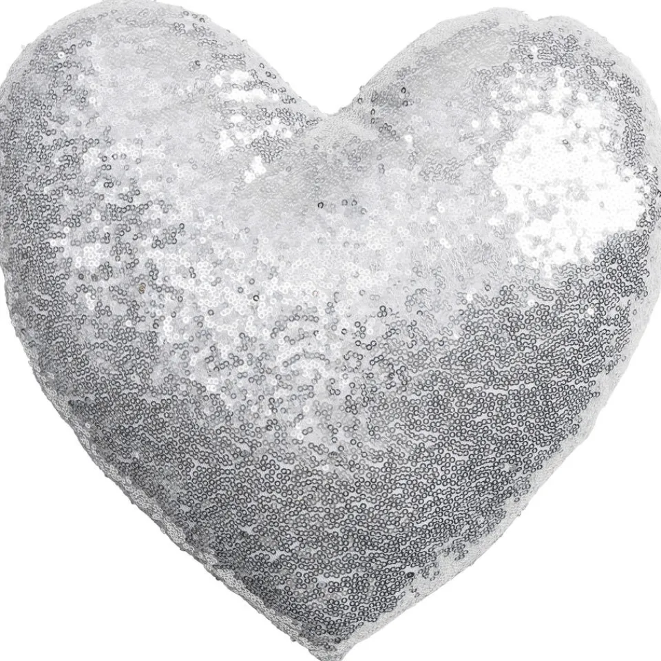 Kussen Hart Zilver 35x35 cm^ Sierkussens