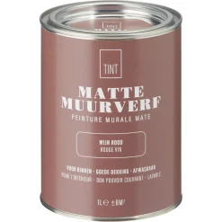 Muurverf Mat Wijn 1 l^ Muurverf