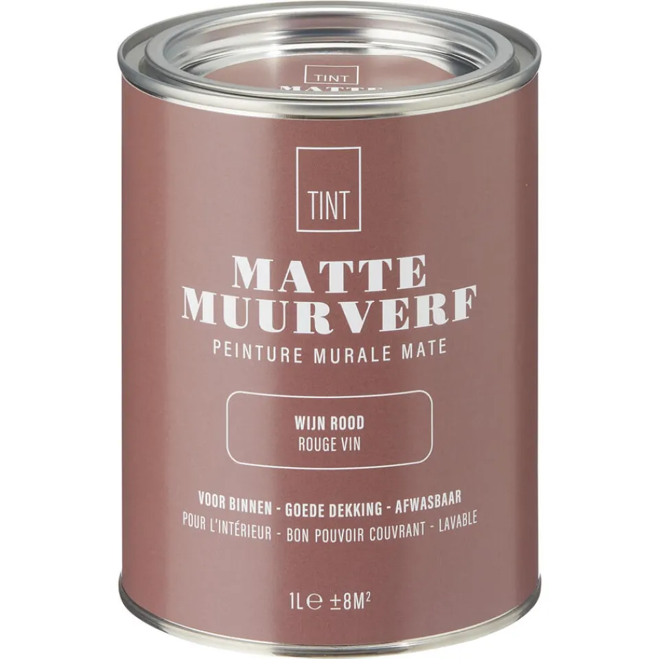 Muurverf Mat Wijn 1 l^ Muurverf