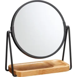 Spiegel Met Hout Zwart Naturel^ Spiegels|Badkameraccessoires