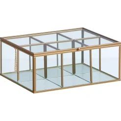 Theedoos Glas Goud^ Keukenaccessoires