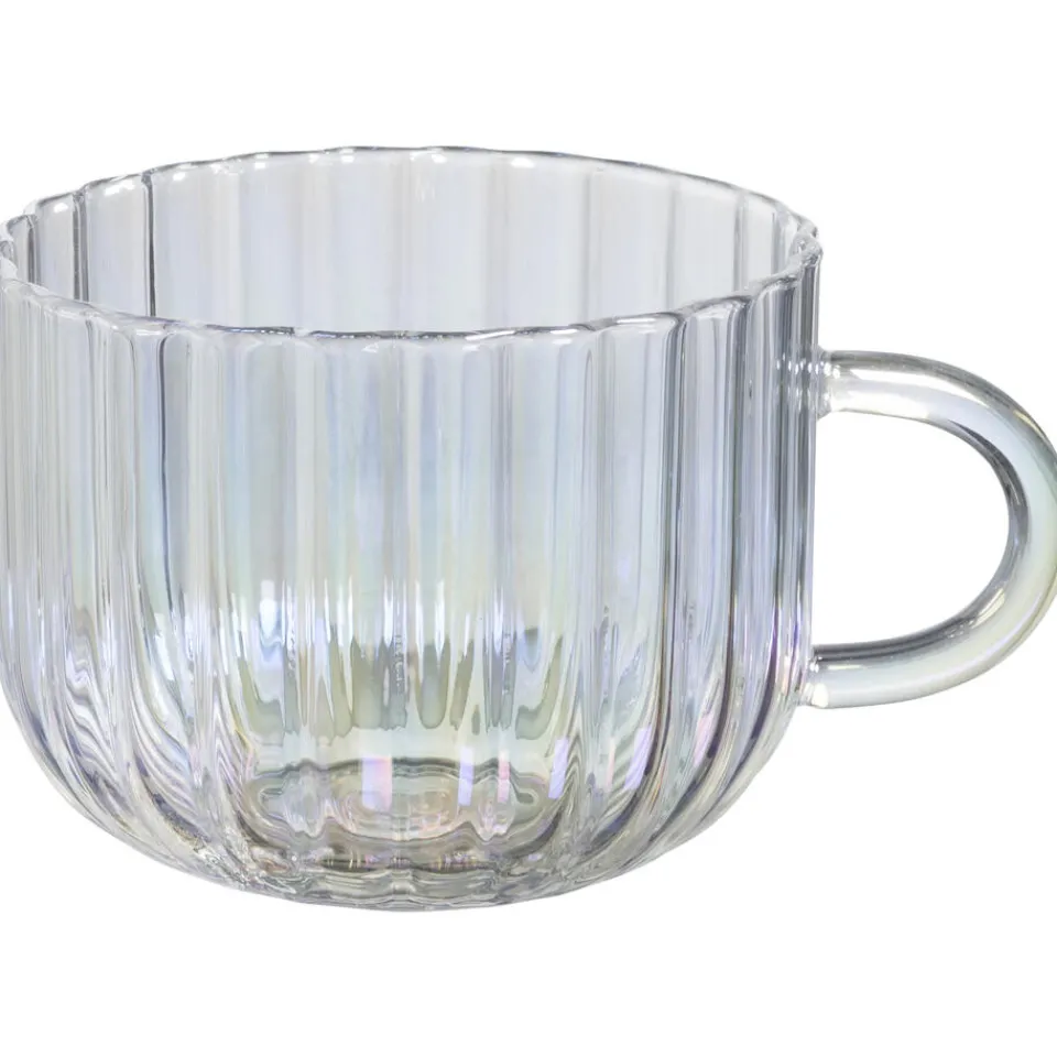 Theeglas Met Oor Ribbel Holo - 420 ml^ Glazen