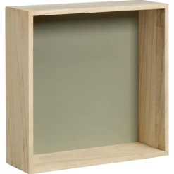Wanddecoratie Hout Olijf Maat L 30x10x30 cm^ Wanddecoratie