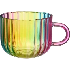 Waterglas Met Oor Ribbel Multicolor - 420 ml^ Glazen